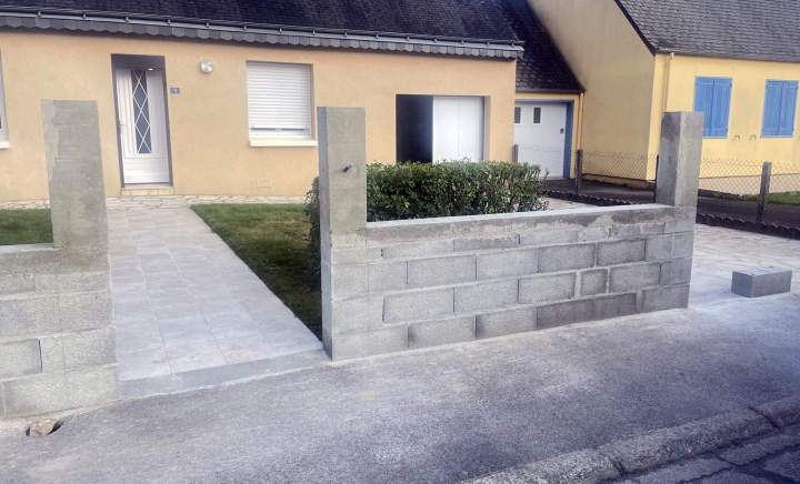 Construction de muret de clôture Josselin